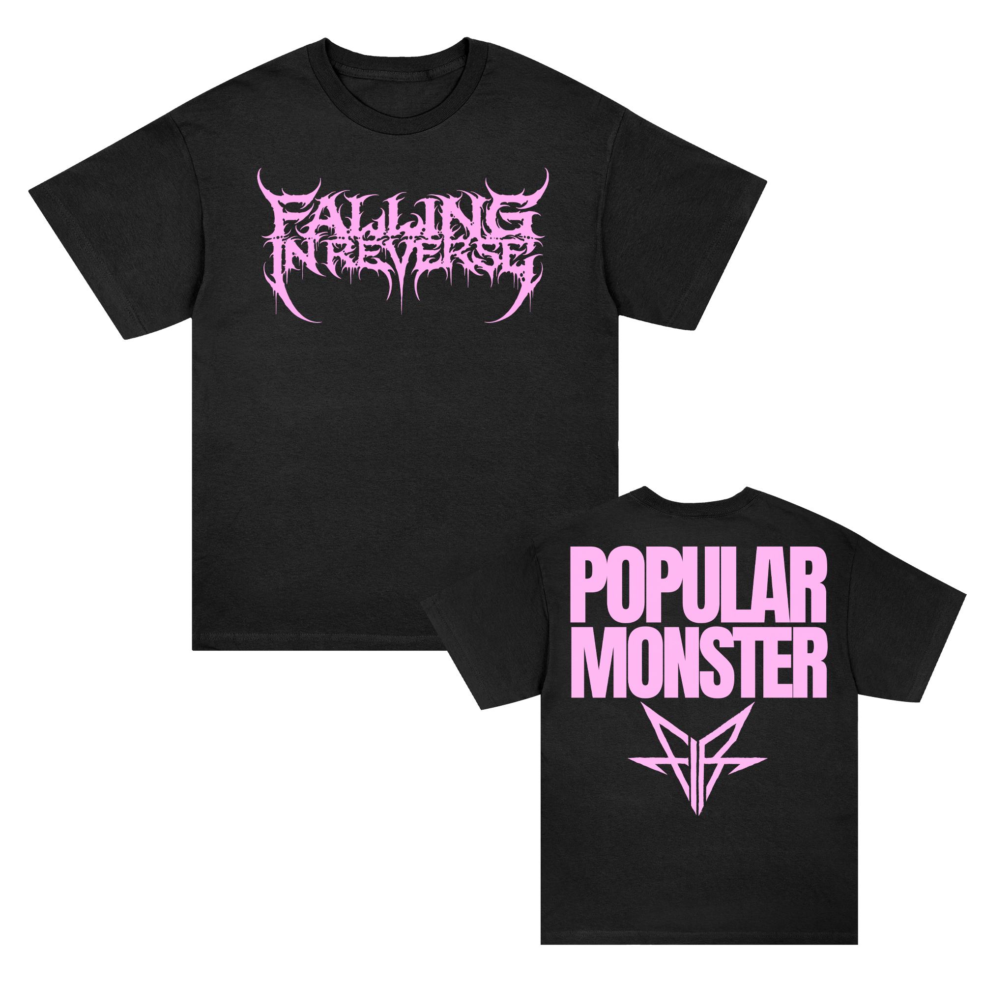 falling-in-reverse-popular-monster-text-t-shirt-schwarz image 1