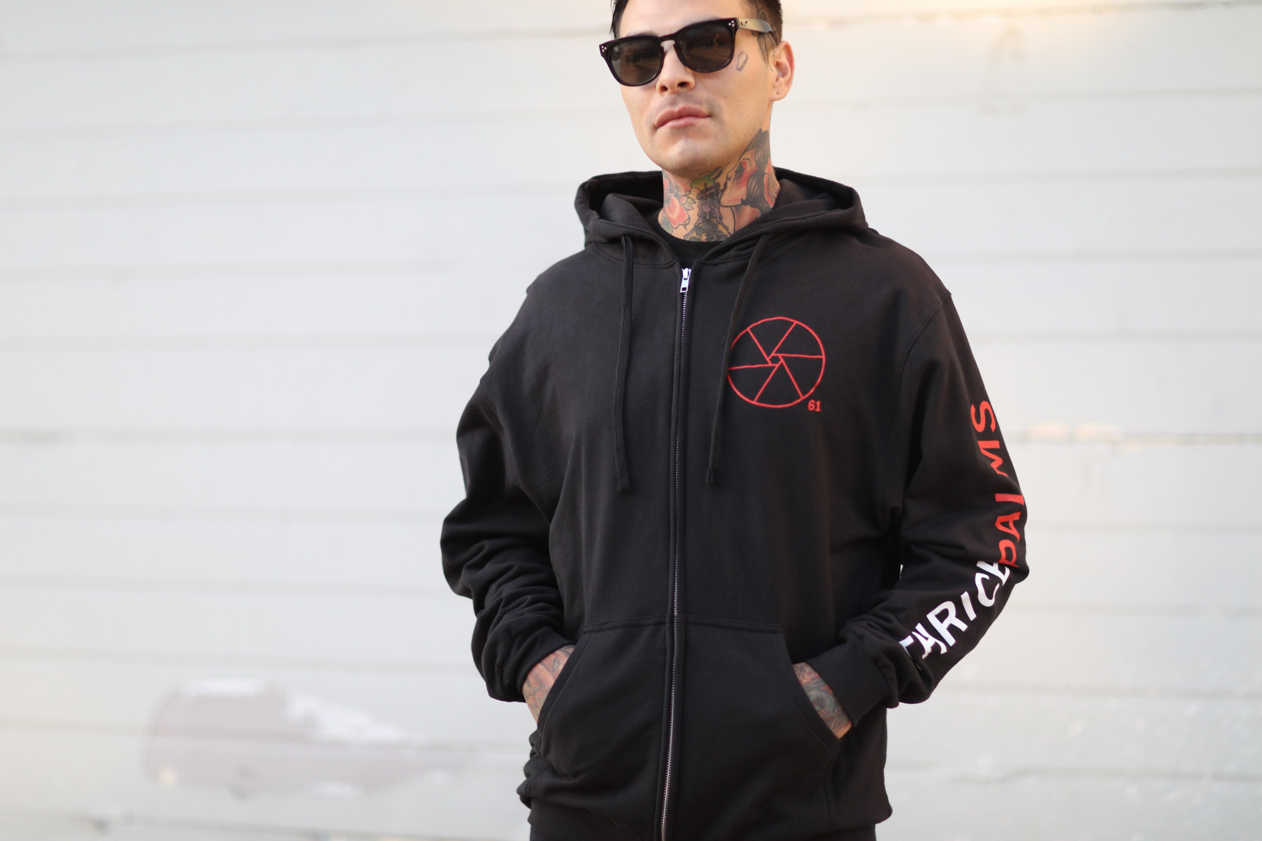 thrice-palms-zip-up-hoodie-schwarz-kapuzenjacke image 5